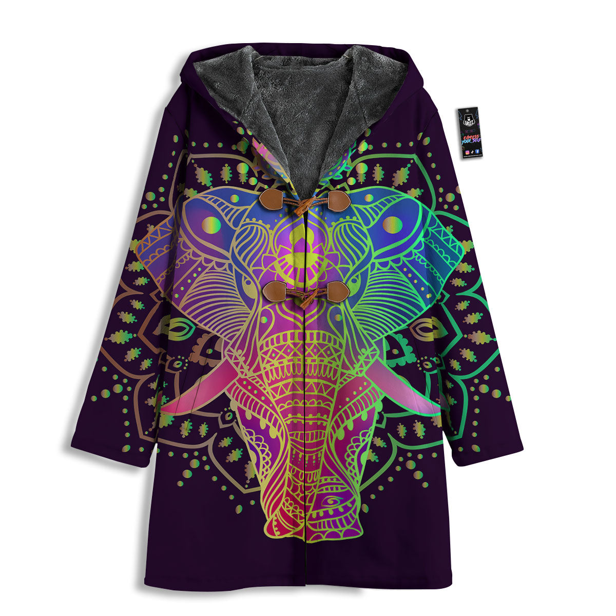 Hippie Elephant Indian Boho Print Men's Windbreaker Jacket-grizzshop
