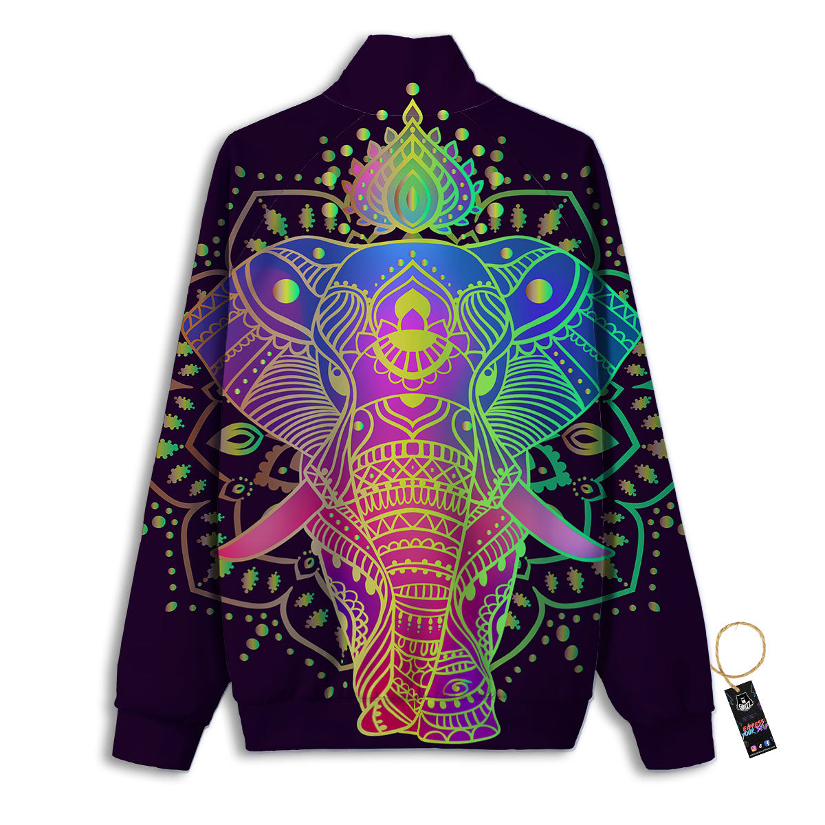 Hippie Elephant Indian Boho Print Track Jacket-grizzshop