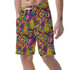 Hippie Flame Psychedelic Trippy Men's Shorts-grizzshop