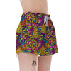 Hippie Flame Psychedelic Trippy Women's Shorts-grizzshop