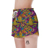 Hippie Flame Psychedelic Trippy Women's Shorts-grizzshop