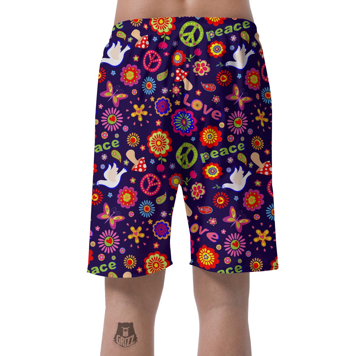 Hippie Floral Men's Shorts-grizzshop