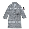 Hippie Graffiti Monochrome Print Pattern Bathrobe-grizzshop