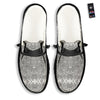 Hippie Graffiti Monochrome Print Pattern Black Loafers-grizzshop