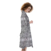 Hippie Graffiti Monochrome Print Pattern Kimono-grizzshop