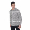 Hippie Graffiti Monochrome Print Pattern Men's Long Sleeve Shirts-grizzshop