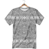 Hippie Graffiti Monochrome Print Pattern T-Shirt-grizzshop