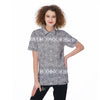 Hippie Graffiti Monochrome Print Pattern Women's Golf Shirts-grizzshop