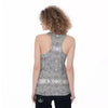 Hippie Graffiti Monochrome Print Pattern Women's Racerback Tank Top-grizzshop