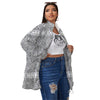 Hippie Graffiti Monochrome Print Pattern Women's Sherpa Jacket-grizzshop