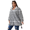 Hippie Graffiti Monochrome Print Pattern Women's Sherpa Jacket-grizzshop