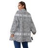 Hippie Graffiti Monochrome Print Pattern Women's Sherpa Jacket-grizzshop