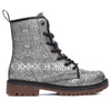 Hippie Graffiti Monochrome Print Pattern Work Boots-grizzshop