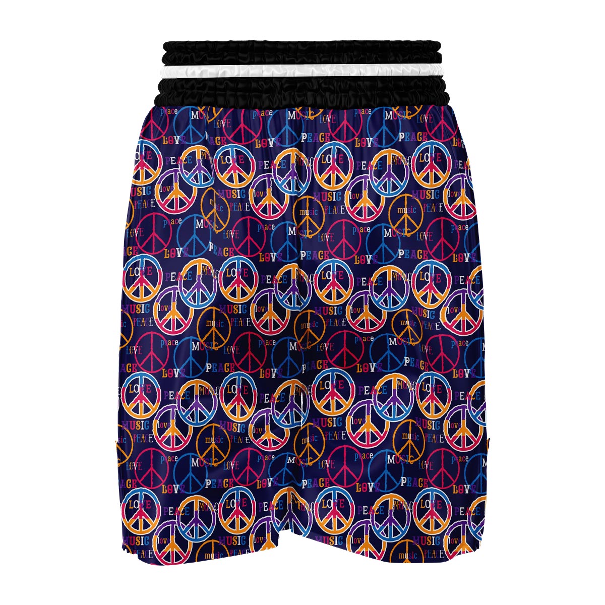 Hippie Music Van Peace Sign Pattern Print Boxing Shorts-grizzshop