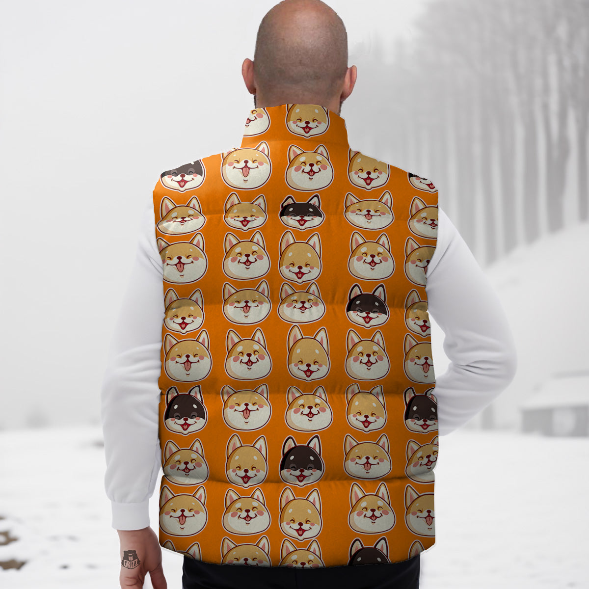 Hippie Paisley Floral Peace Sign Pattern Print Down Vest