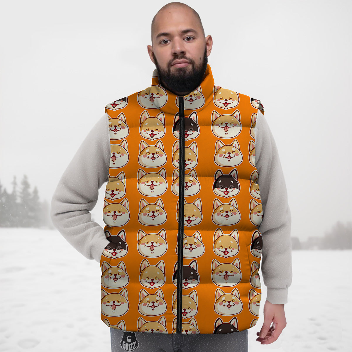 Hippie Paisley Floral Peace Sign Pattern Print Down Vest