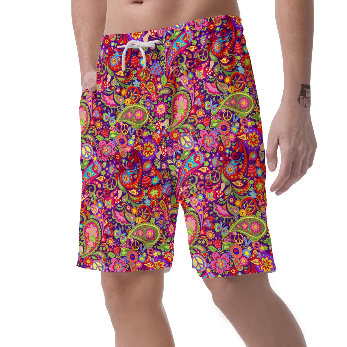 Hippie Paisley Men's Shorts-grizzshop