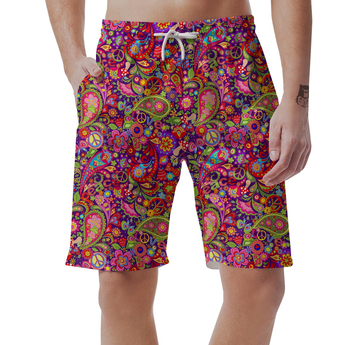 Hippie Paisley Men's Shorts-grizzshop