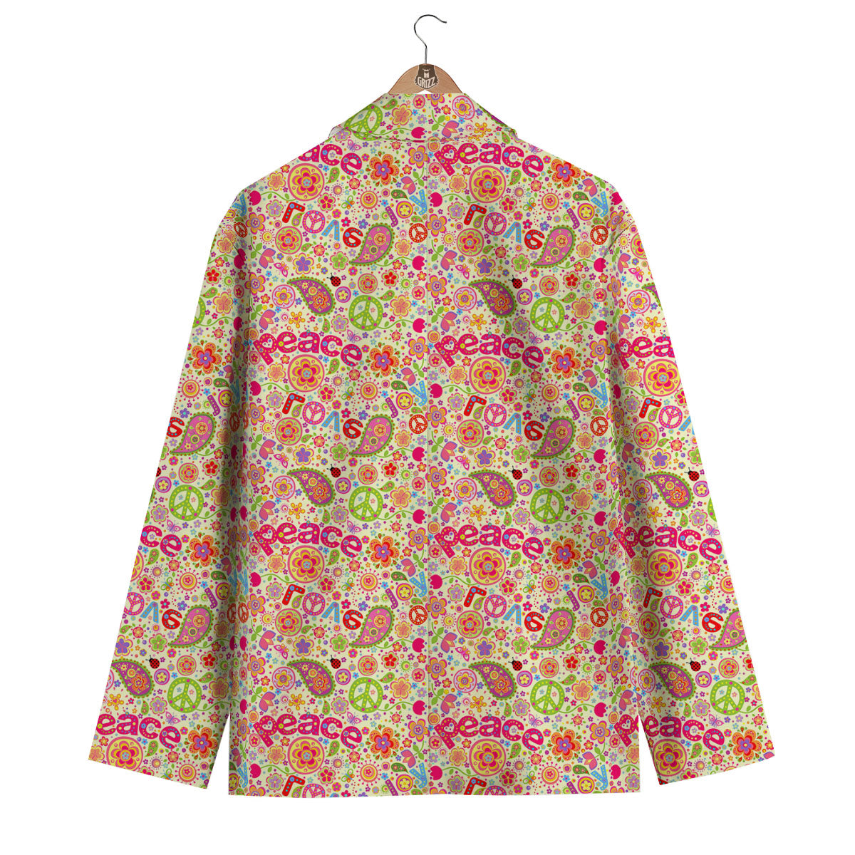 Hippie Peace Groovy Print Pattern Men's Blazer-grizzshop
