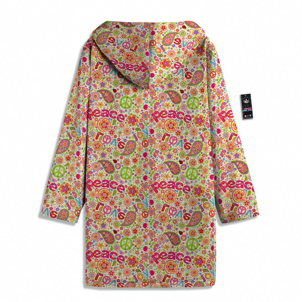 Hippie Peace Groovy Print Pattern Men's Windbreaker Jacket-grizzshop