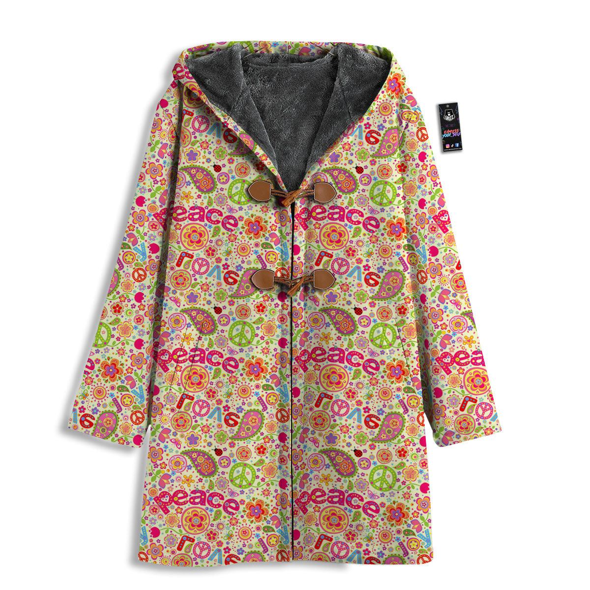 Hippie Peace Groovy Print Pattern Men's Windbreaker Jacket-grizzshop