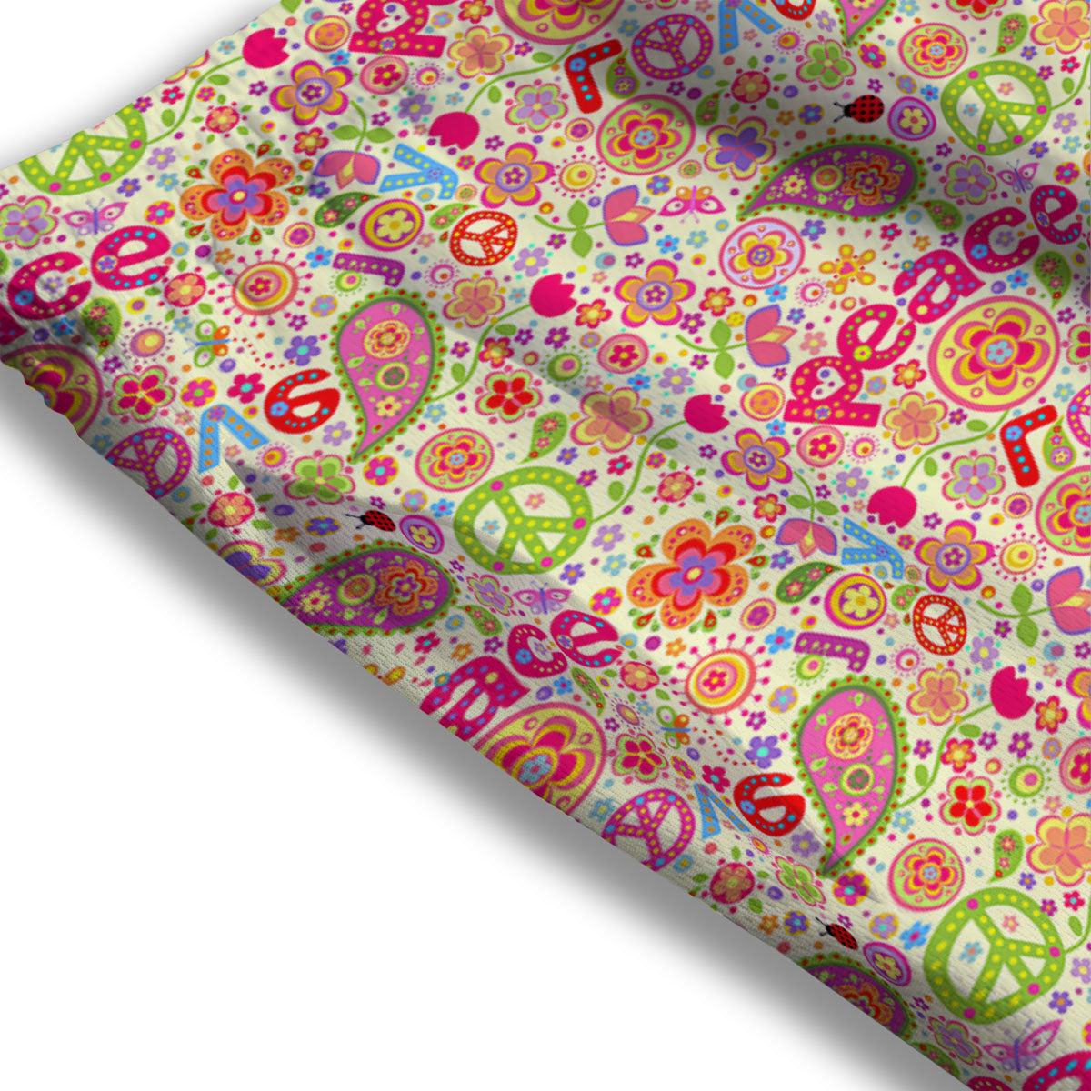 Hippie Peace Groovy Print Pattern Mesh Shorts