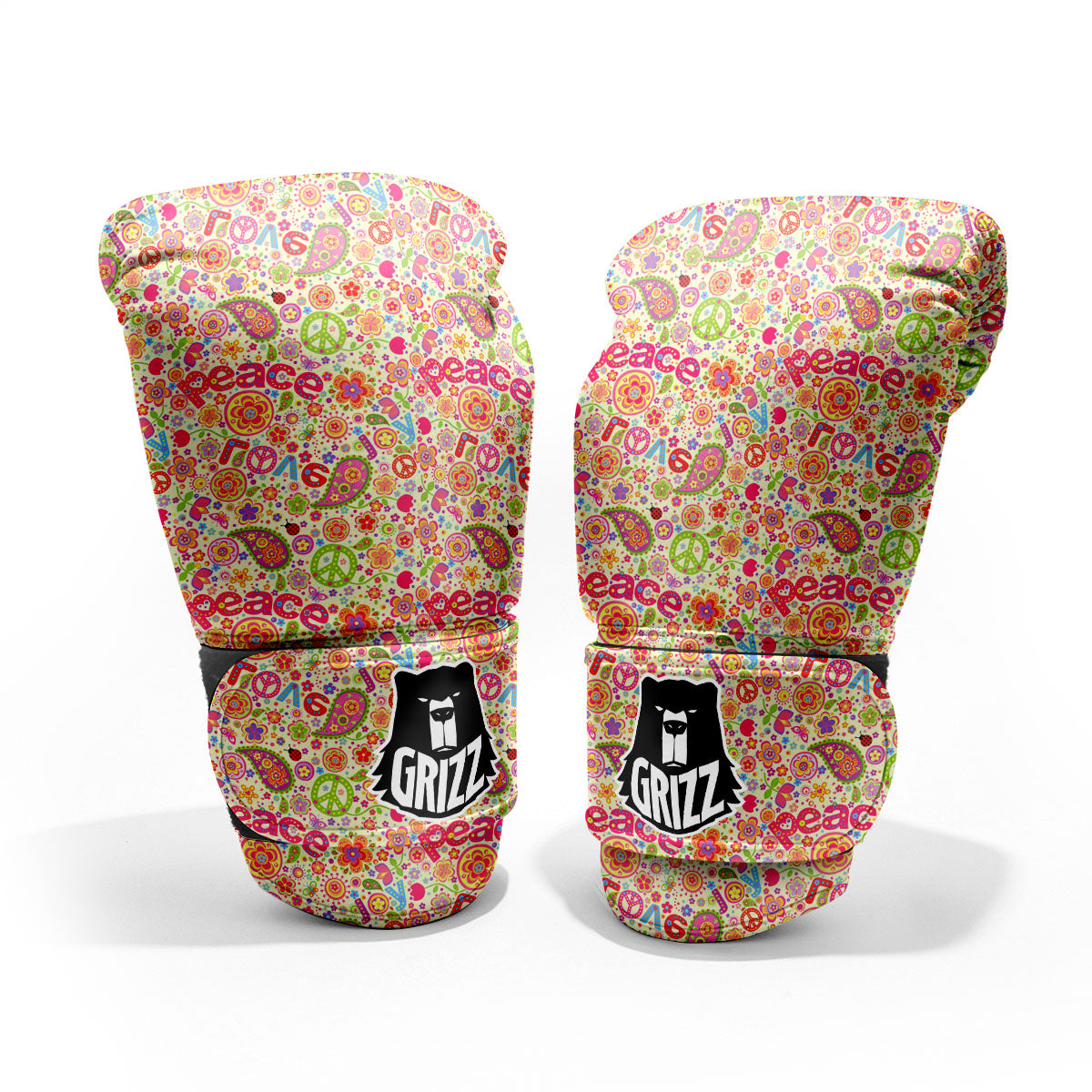 Hippie Peace Groovy Print Pattern Pro Boxing Glove