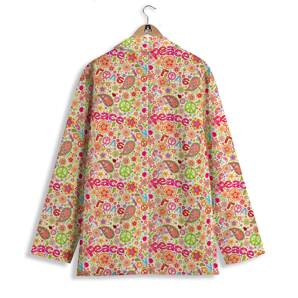 Hippie Peace Groovy Print Pattern Women's Blazer-grizzshop