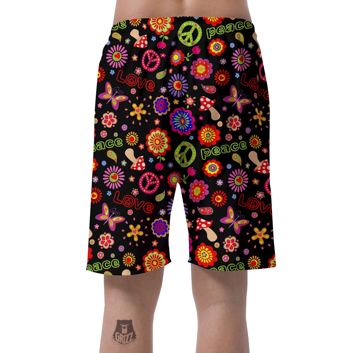 Hippie Peace Print Men's Shorts-grizzshop