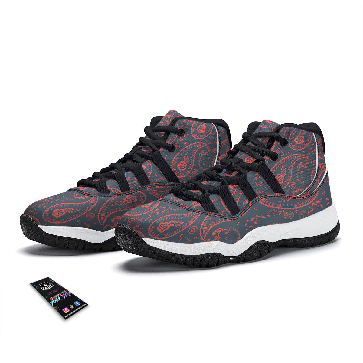 Hippie Peace Symbol And Weed Print Pattern Black Bball Shoes-grizzshop
