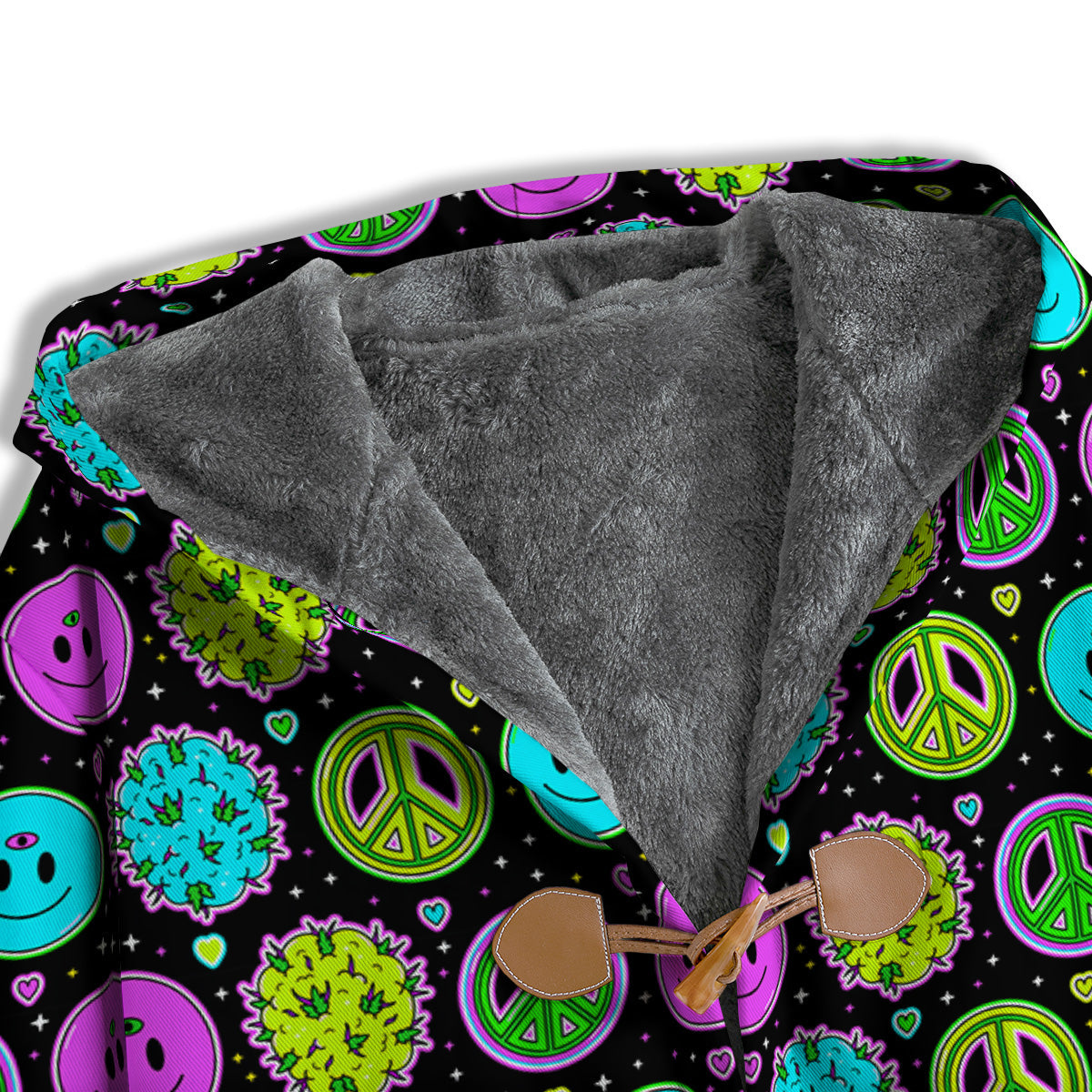 Hippie Peace Symbol And Weed Print Pattern Men's Windbreaker Jacket-grizzshop