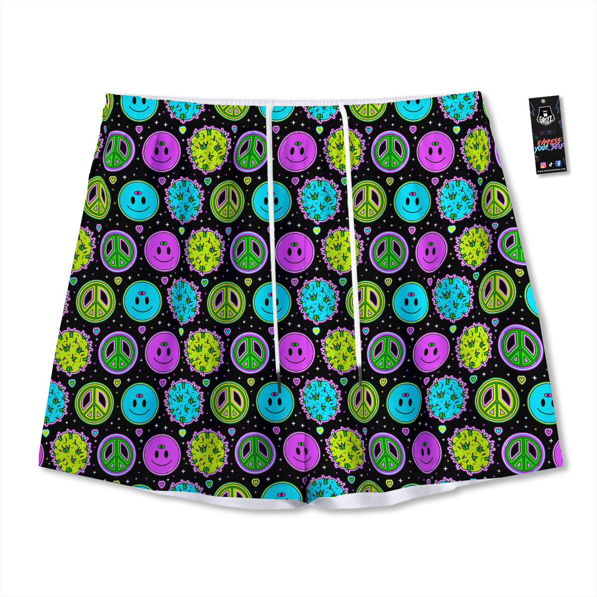 Marble Dark Blue Print Mesh Shorts