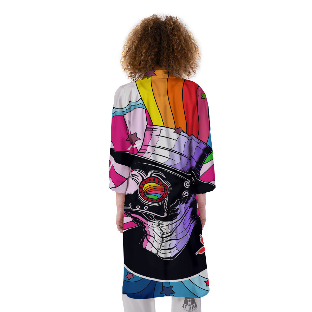 Hippie Plague Doctor Colorful Print Kimono-grizzshop