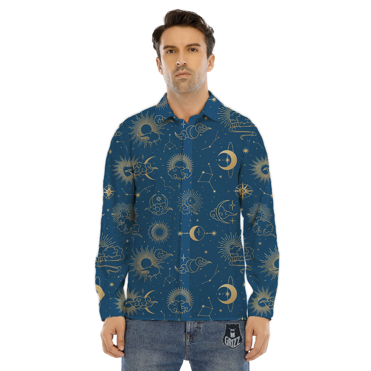 Hippie Plague Doctor Colorful Print Men's Dress Shirts-grizzshop