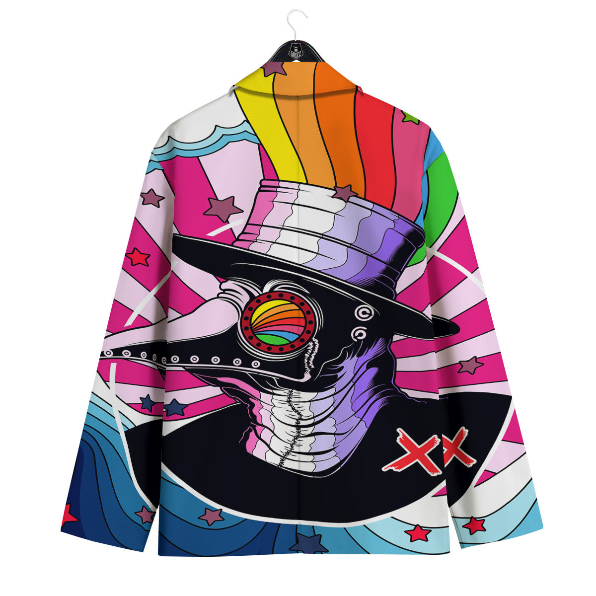 Hippie Plague Doctor Colorful Print Men's Sport Coat-grizzshop