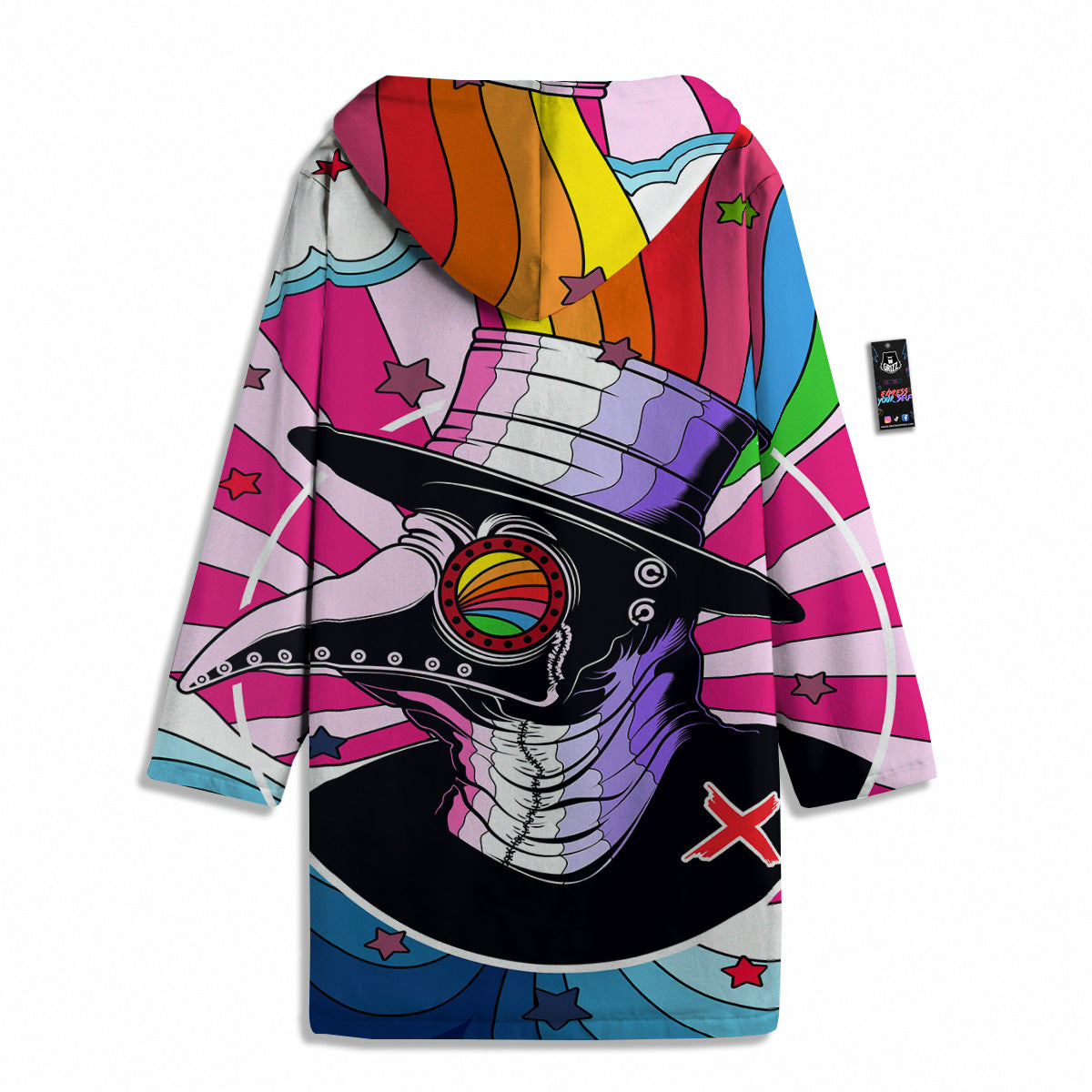 Hippie Plague Doctor Colorful Print Men's Windbreaker Jacket-grizzshop
