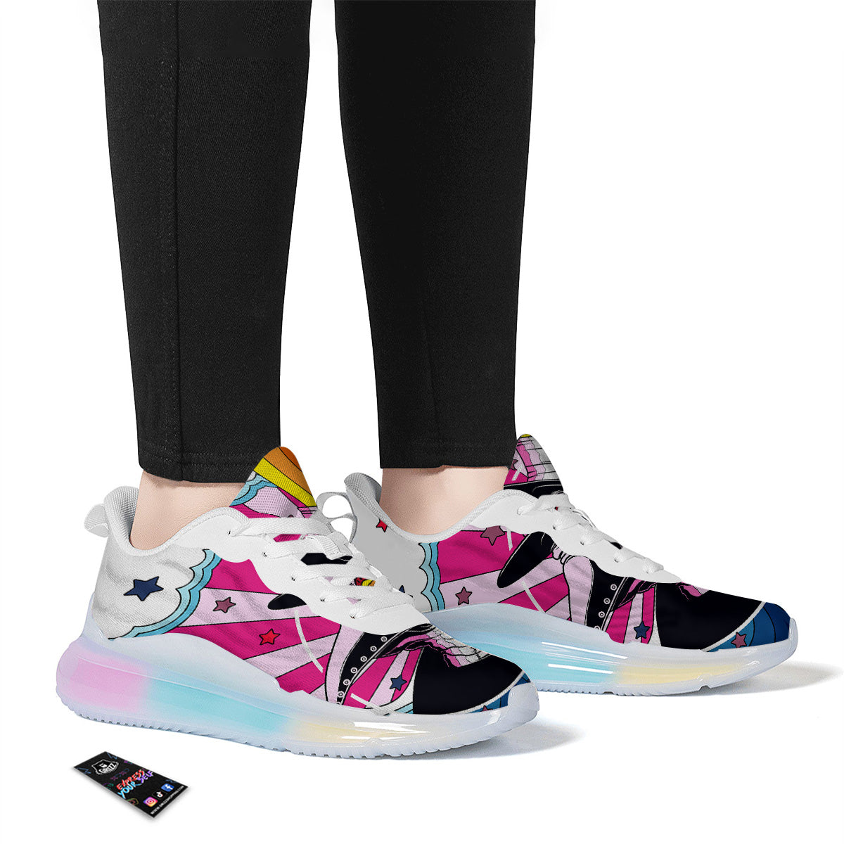 Hippie Plague Doctor Colorful Print Running Sneakers-grizzshop