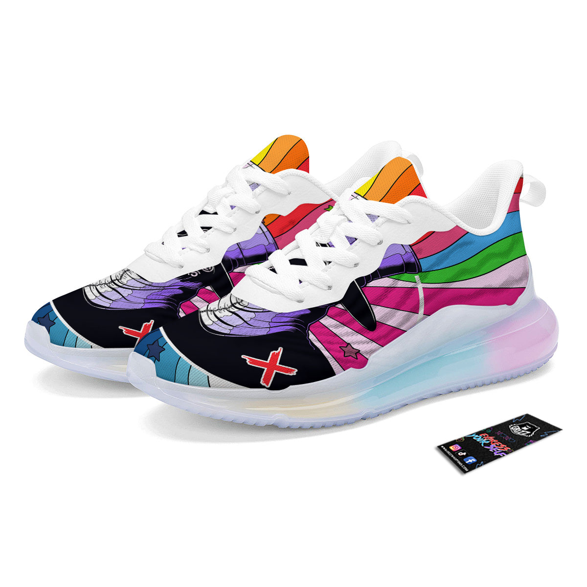 Hippie Plague Doctor Colorful Print Running Sneakers-grizzshop
