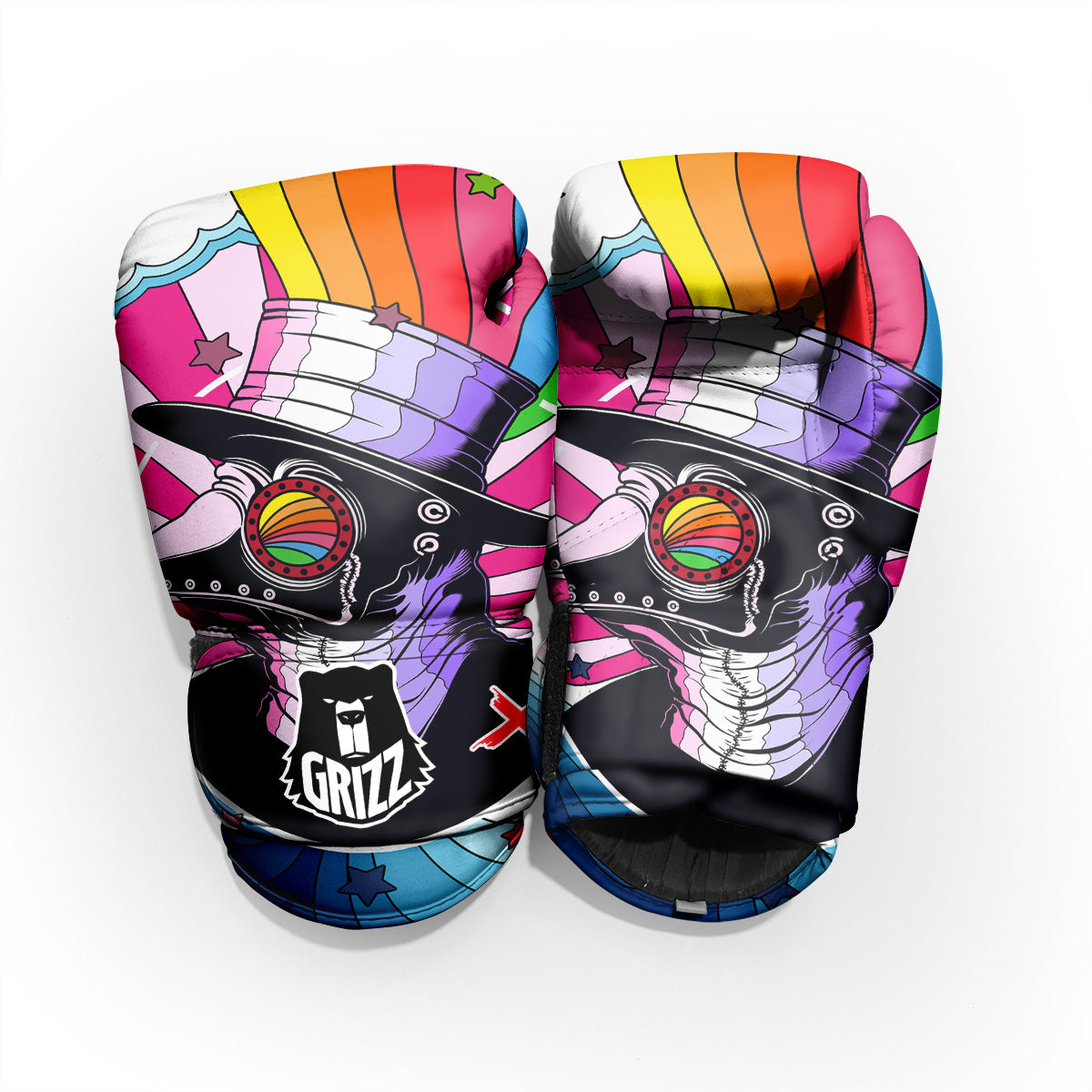 Hippie Plague Doctor Colorful Print Pro Boxing Glove