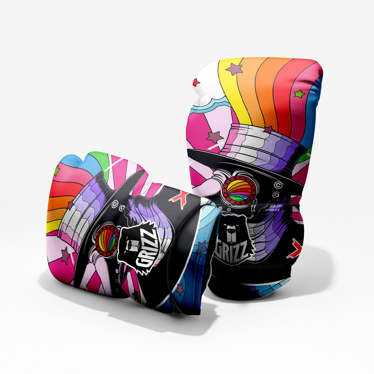 Hippie Plague Doctor Colorful Print Pro Boxing Glove