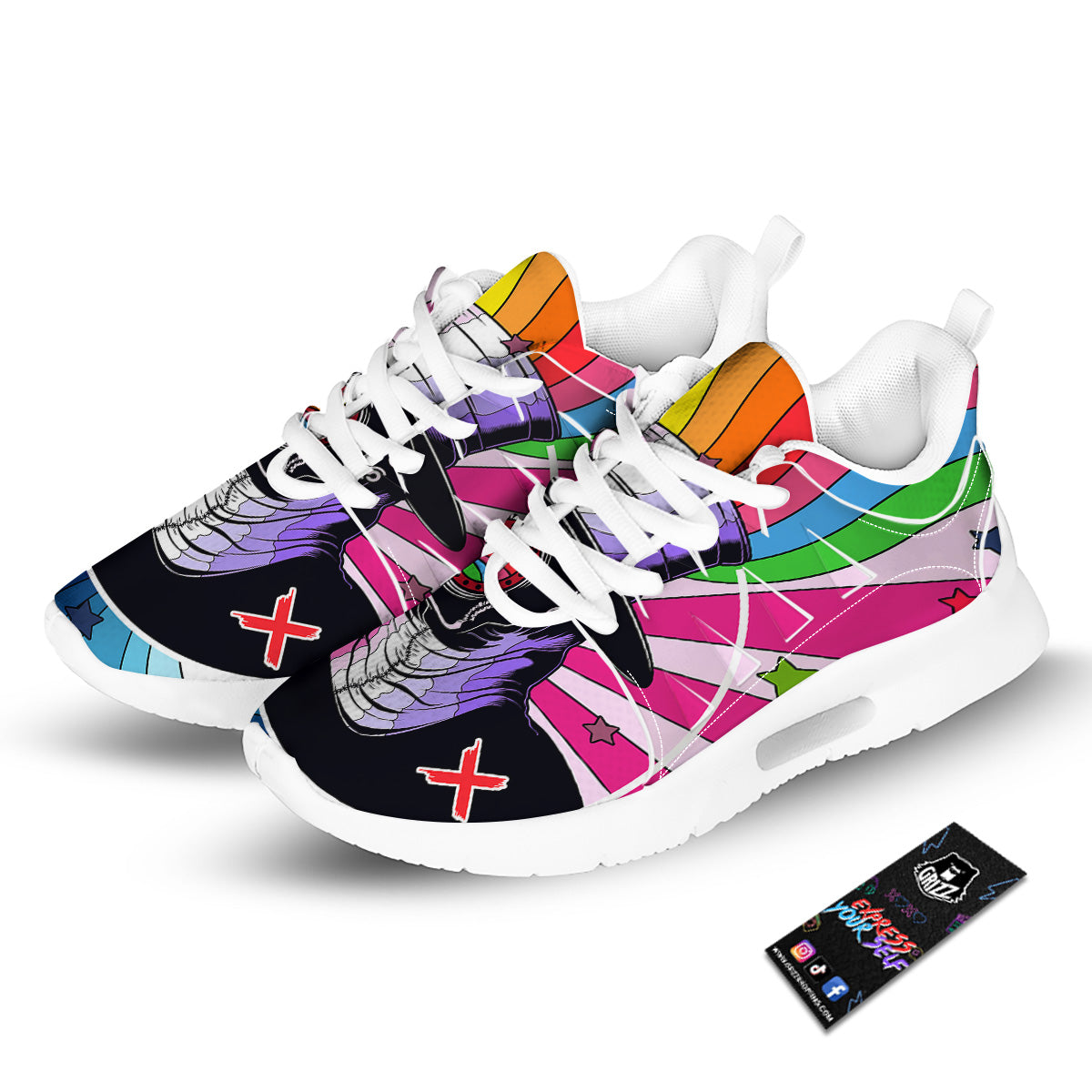 Hippie Plague Doctor Colorful Print Tennis Shoes-grizzshop