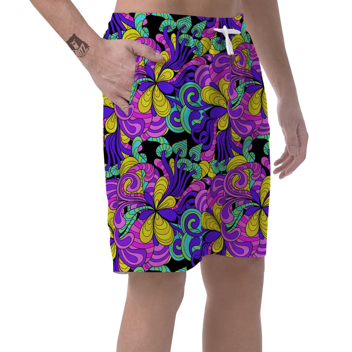 Hippie Psychedelic Mushroom Men's Shorts-grizzshop