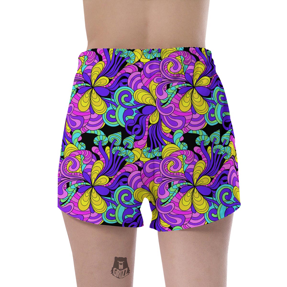 Hippie Psychedelic Mushroom Women's Shorts-grizzshop