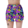 Hippie Psychedelic Mushroom Women's Shorts-grizzshop