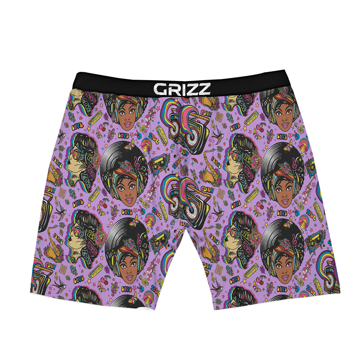 Hippie Retro Funky Women Print Pattern Boxer Briefs-grizzshop