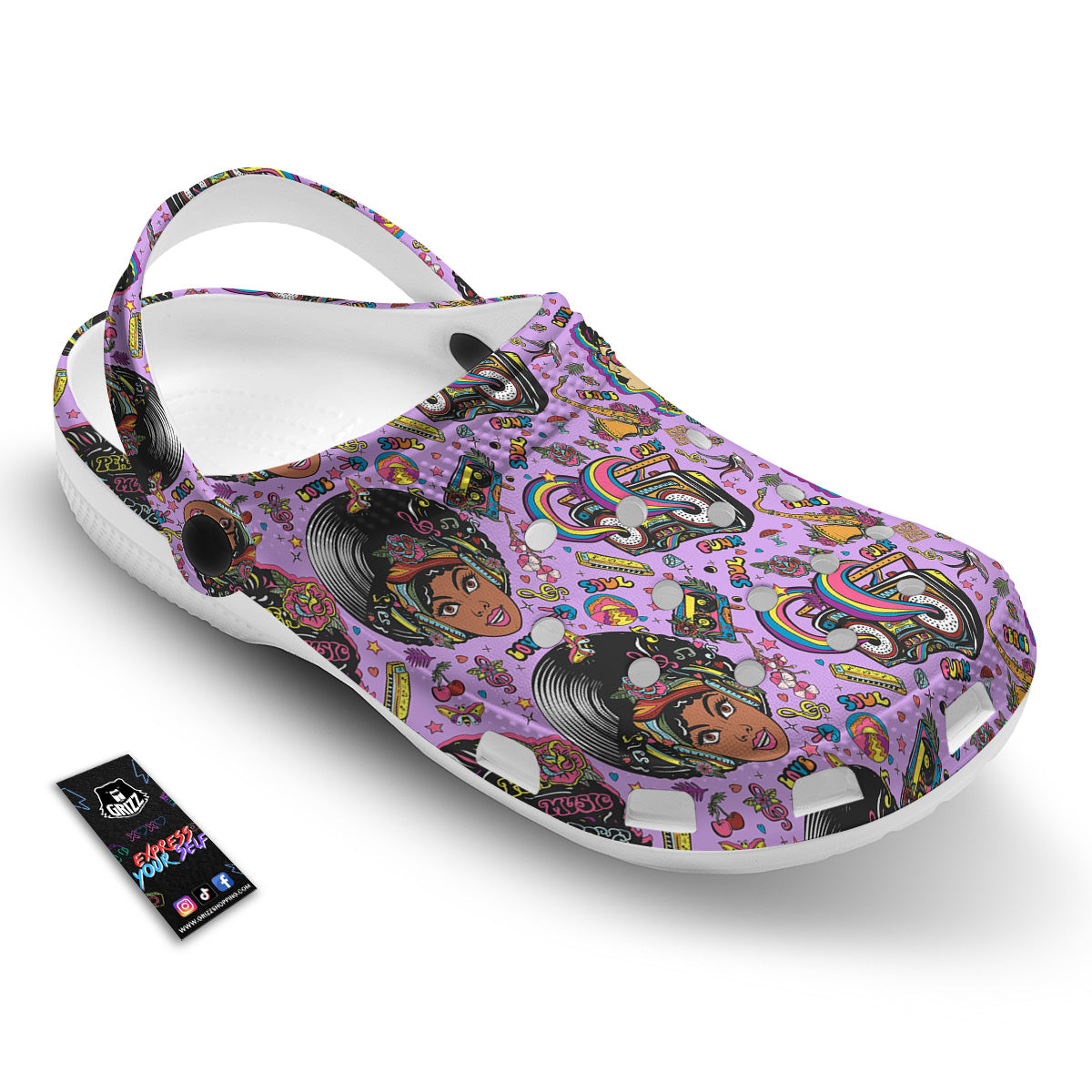 Hippie Retro Funky Women Print Pattern Clog-grizzshop