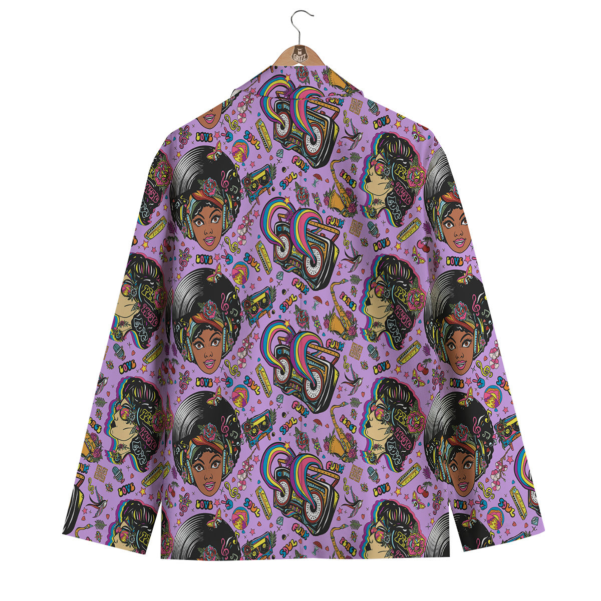 Hippie Retro Funky Women Print Pattern Men's Blazer-grizzshop