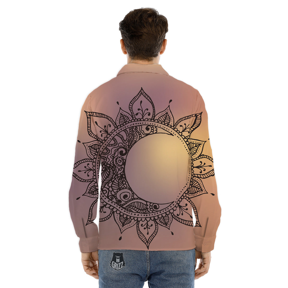 Hippie Retro Funky Women Print Pattern Men's Dress Shirts-grizzshop