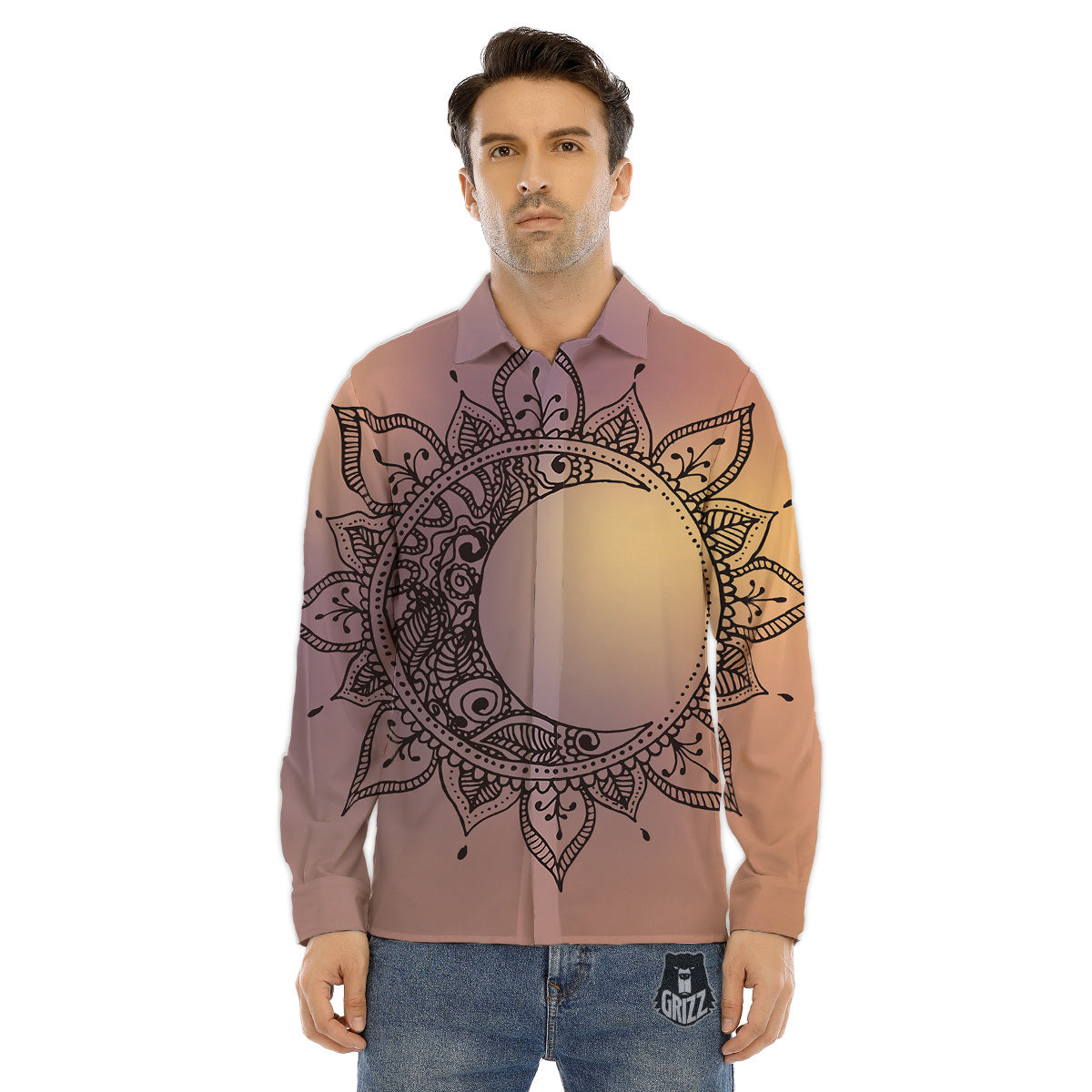 Hippie Retro Funky Women Print Pattern Men's Dress Shirts-grizzshop