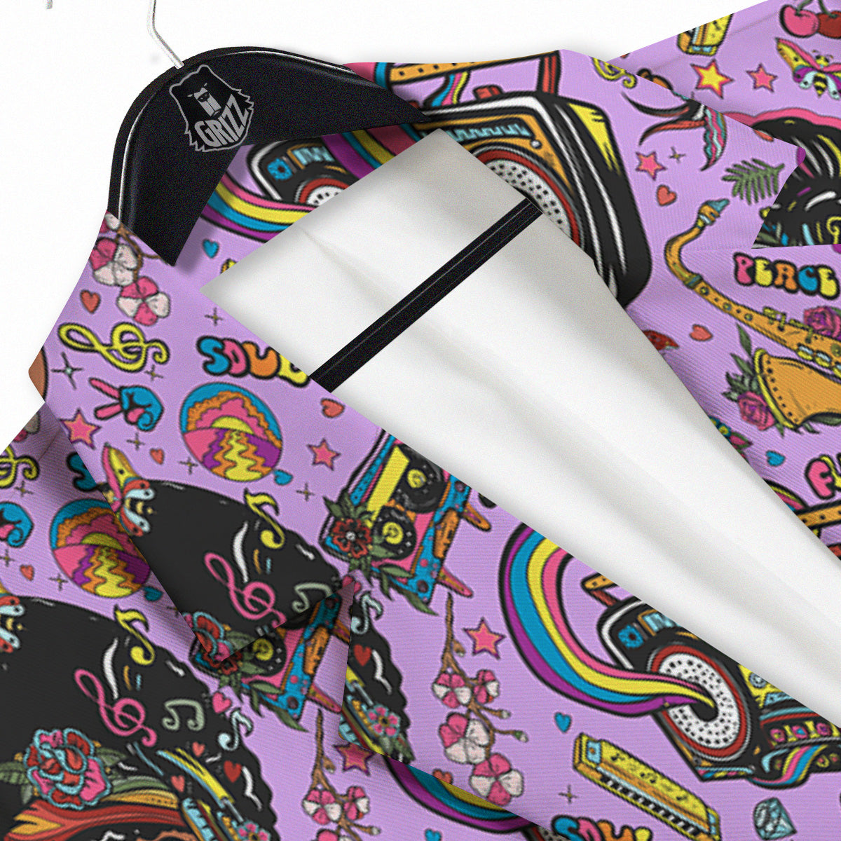 Hippie Retro Funky Women Print Pattern Men's Sport Coat-grizzshop